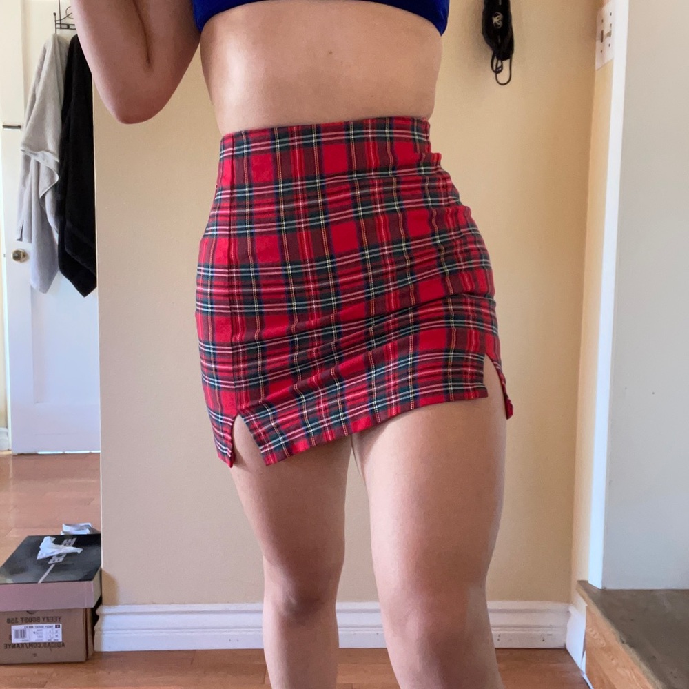 Brandy Meville Plaided Skirt